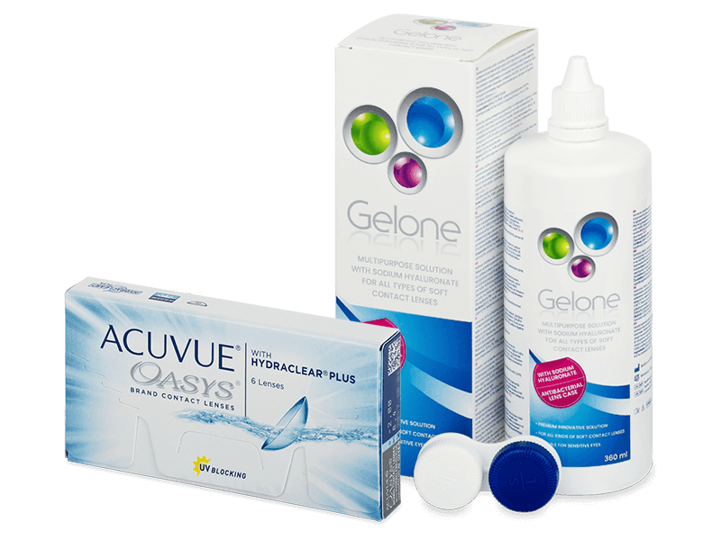 Acuvue Oasys (6 линз) + Раствор Gelone 360 мл