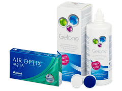 Air Optix Aqua (6 линз) + Раствор Gelone 360 мл