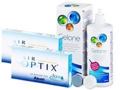 Air Optix Aqua (2x3 линзы) + Раствор Gelone 360 мл