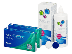 Air Optix Aqua (2x3 линзы) + Раствор Gelone 360 мл